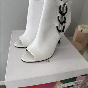 Katy Perry Collections White Peep-Toe Heeled Boots